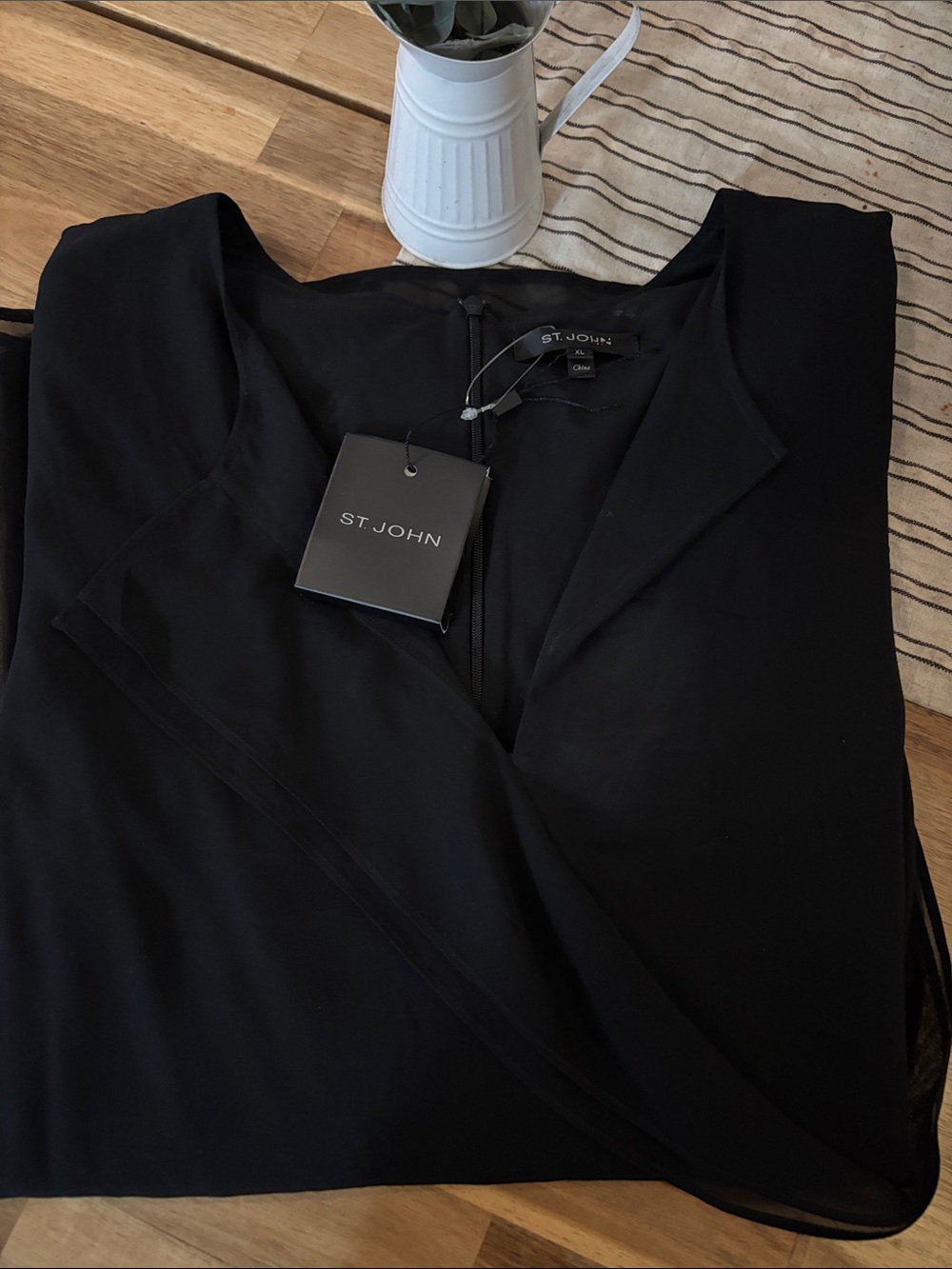 St. John Black long sleeve blouse